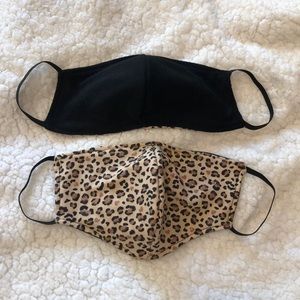 Cheetah and black handmade reversible mask